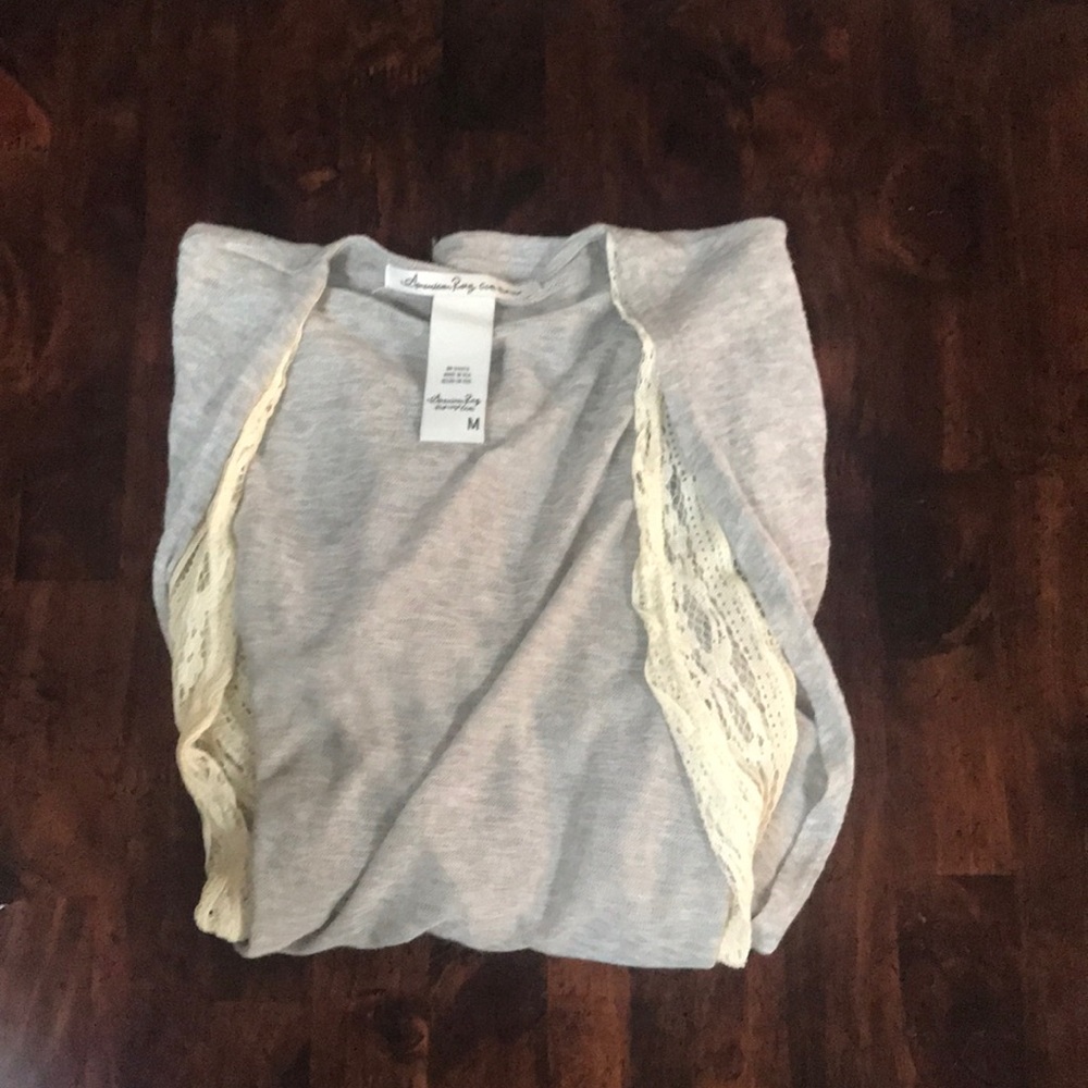american rag laced cardigan
